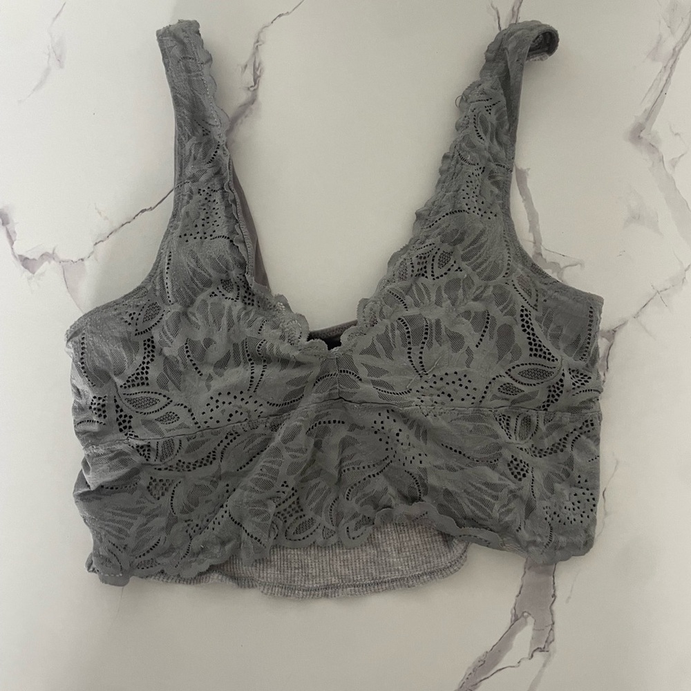 Aerie Lace Bralette in Gray